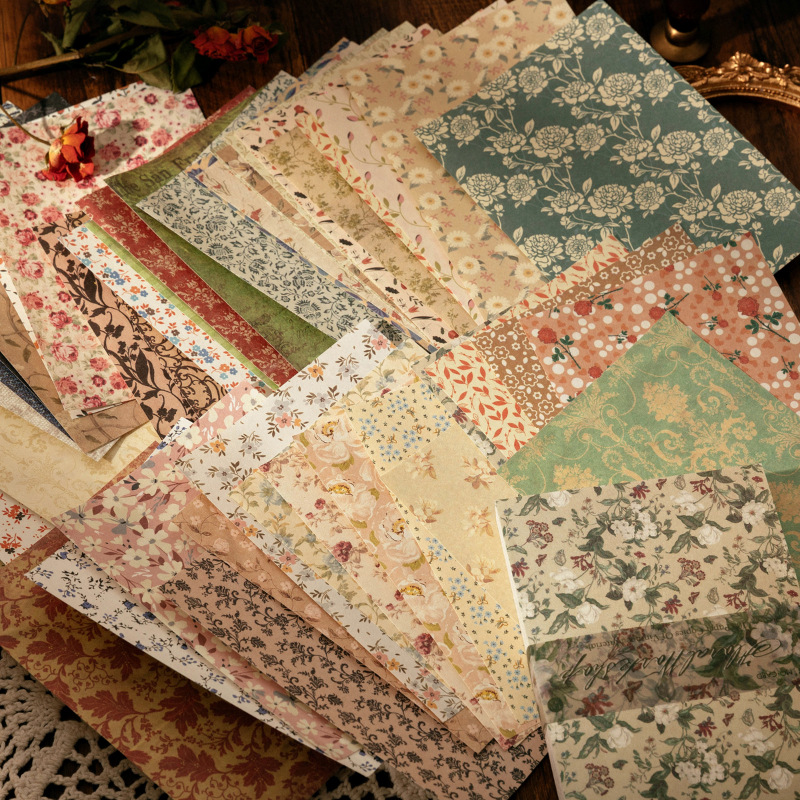 Pattern Tissue Paper - 100 vellen vintage INS bloemmotief materiaal