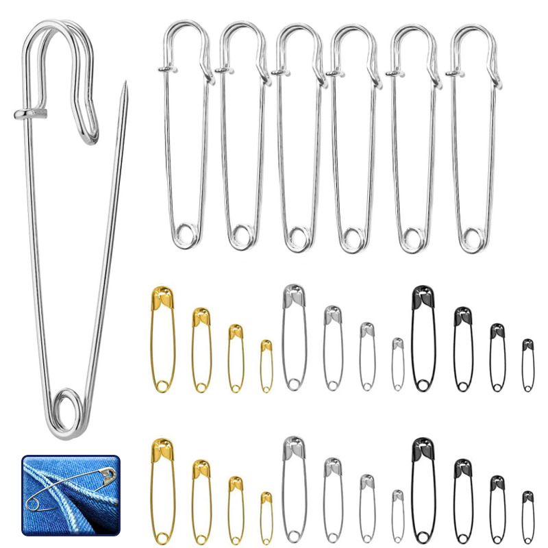 Textile Sewing Kit - 10-100p 22/28/38/45/54mm Zilver Gouden Veiligheidsspelden DIY