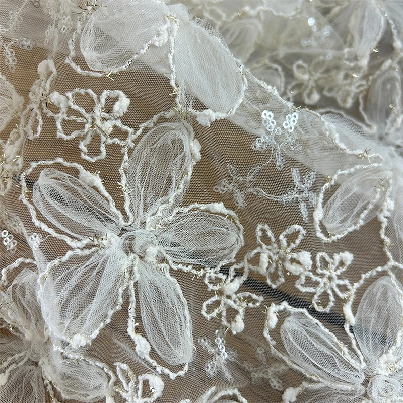 3D geborduurde pailletten mesh - Textiles Sewing Techniques recensie en prijs